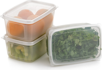 Sentricus Plastic Fridge Container  - 1800 ml(Pack of 3, Clear)
