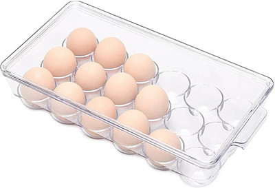 Amazing Mall Plastic Egg Container  - 1.5 dozen(White)