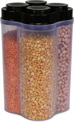 Yuniiby Plastic Grocery Container  - 2500 ml(Black, White)
