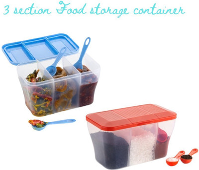 Shreeva Enterprise Plastic Grocery Container  - 750 ml(Pack of 2, Multicolor)