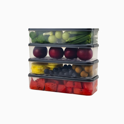 SLV Plastic Utility Container  - 1200 ml(Pack of 4, Grey)