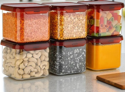 forsel Plastic Grocery Container  - 500 ml(Pack of 6, Red)