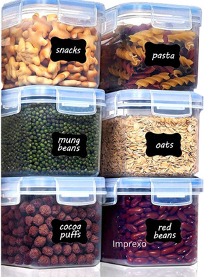 SQINELLI Plastic Grocery Container  - 1500 ml(Pack of 6, Clear)