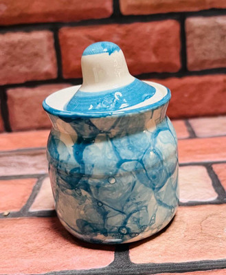 Jetwals Ceramic Pickle Jar  - 80 ml(Blue)
