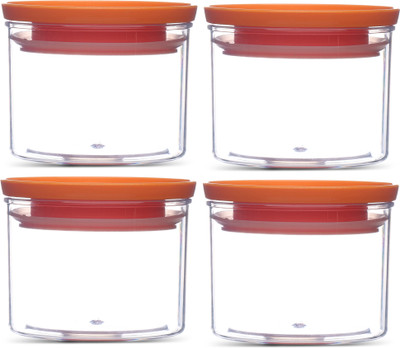 Home-pro Plastic Grocery Container  - 500 ml(Pack of 4, Orange)