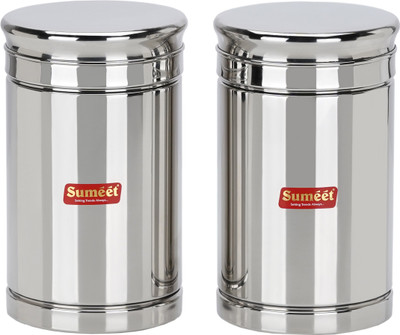 Sumeet Steel Utility Container  - 1050 ml(Pack of 2, Silver)