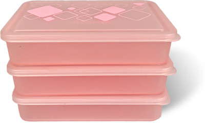 Dekor-Kase Plastic Utility Container  - 350 ml(Pack of 3, Pink)
