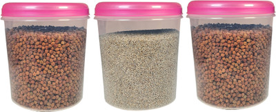AK HUB Plastic Grocery Container  - 5000 ml(Pack of 3, Pink)