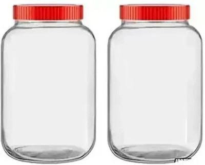 tirth hub Glass Bread Container  - 2000 ml(Pack of 2, Clear)