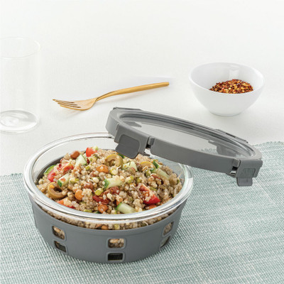 BOROSIL Glass Grocery Container  - 400 ml(Grey)