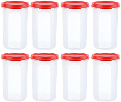 Cutting EDGE Plastic Grocery Container  - 585 ml(Pack of 8, Red)