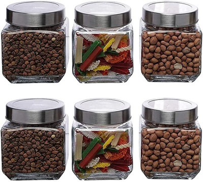 TINSUHG Glass Grocery Container  - 600 ml(Pack of 6, Clear)