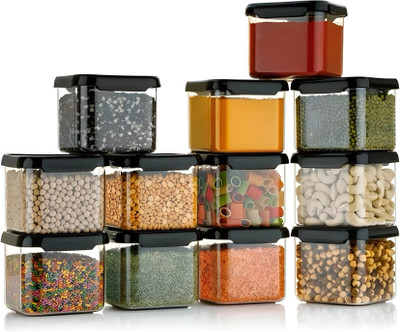 forsel Plastic Grocery Container  - 550 ml(Pack of 12, Black)