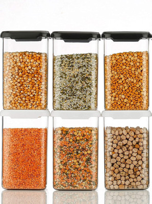 Ecodex Plastic Grocery Container  - 1100 ml(Pack of 6, Multicolor)
