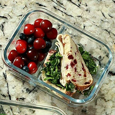 Borosilicate Bakeware Safe Glass Small Lunch Box 1 Containers Lunch Box(1000 ml)