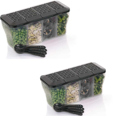 BHAGYASHREE ENGINEERING Plastic Utility Container  - 1800 ml(Pack of 2, Black)