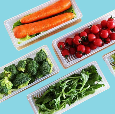 MINAG Plastic Fridge Container  - 1500 ml(Pack of 5, White)