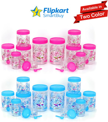 PEYTON Plastic Grocery Container  - 250 ml, 500 ml, 750 ml, 1000 ml, 1500 ml, 2000 ml(Pack of 24, Blue, Pink)