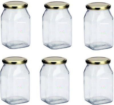 1st Time Glass Utility Container  - 400 ml(Pack of 6, Clear)