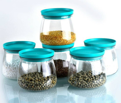 QUPSY Plastic Grocery Container  - 900 ml(Pack of 6, Green)