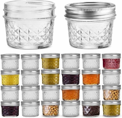 Star Work Glass Honey Jar  - 100 ml(Pack of 24, Clear)