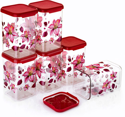 Sentricus Plastic Grocery Container  - 1100 ml(Pack of 6, Pink)