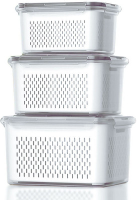 KUBER INDUSTRIES Polypropylene Utility Container  - 3150 ml(Pack of 3, Clear)