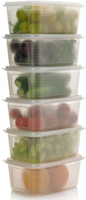NEXTVIEW Plastic Fridge Container  - 1800 ml(Pack of 6, White)