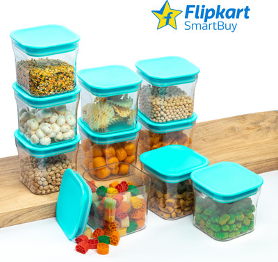 Flipkart SmartBuy Plastic Grocery Container  - 600 ml(Pack of 10, Blue)