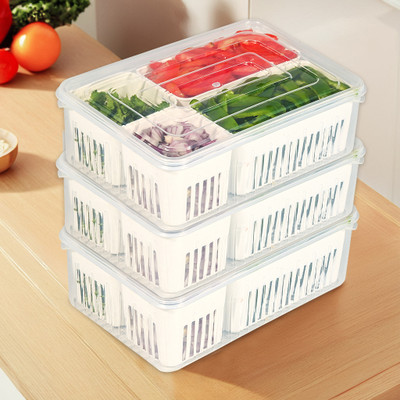 KUBER INDUSTRIES Plastic Fridge Container  - 3 L(Pack of 3, Clear)
