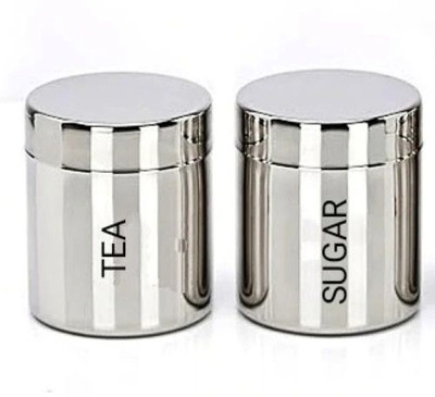 VISAXMI Stainless Steel Tea Coffee & Sugar Container  - 800 ml(Pack of 2, Silver)