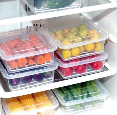 Stravos Plastic Fridge Container  - 2500 ml(Pack of 4, White)