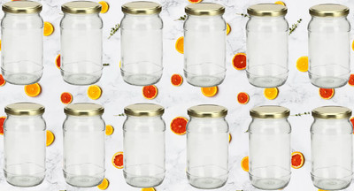 1st Time Glass Utility Container  - 400 ml(Pack of 12, Clear)