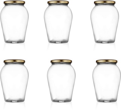 ATCEnterprise Glass Grocery Container  - 1000 ml(Pack of 6, Clear)