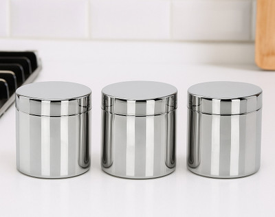 VISAXMI Stainless Steel Utility Container  - 800 ml(Pack of 3, Silver)