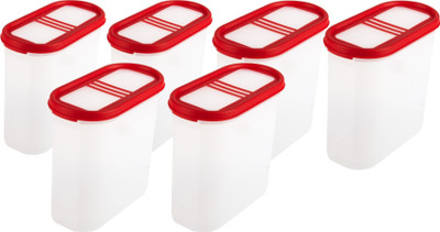 Cutting EDGE Plastic Grocery Container  - 1800 ml(Pack of 6, Red)