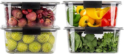 CURIOUS PRODUCTS Plastic Utility Container  - 1000 ml(Pack of 2, Black, Purple)