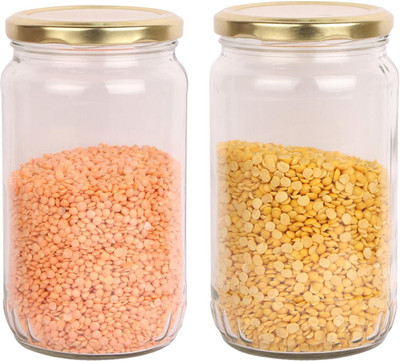Pure Source India Glass Utility Container  - 800 g(Pack of 2, Clear)