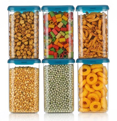 2Mech Plastic Grocery Container  - 1100 ml(Pack of 6, Green)