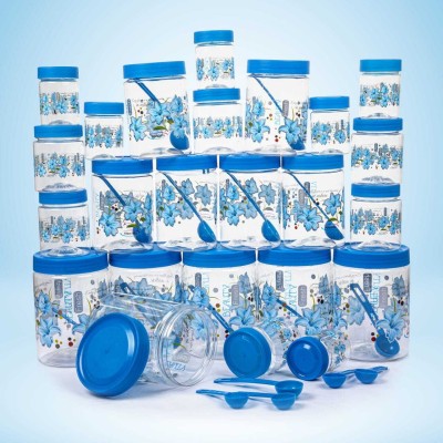 AMBIOUS Plastic Grocery Container  - 250 ml, 350 ml, 650 ml, 1200 ml(Pack of 24, Blue)