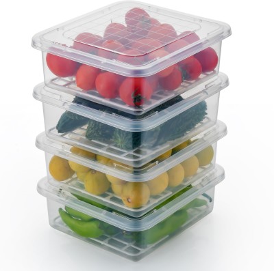 NEXIUM Plastic Grocery Container  - 1800 ml(Pack of 4, Clear)