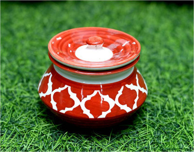 Jetwals Ceramic Pickle Jar  - 300 ml(Red)