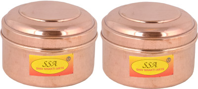 Shivshakti Arts Copper Utility Container  - 250 ml(Pack of 2, Brown)