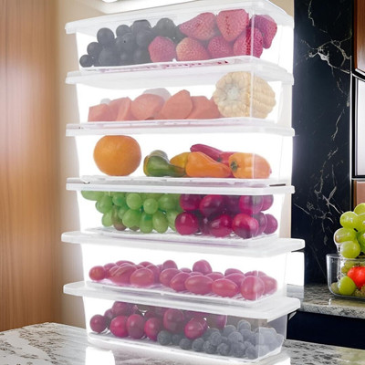 Zubix Plastic Fridge Container  - 1500 ml(Pack of 4, Multicolor)