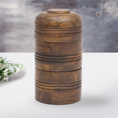 OGGN Wooden Utility Container  - 450 g(Brown)