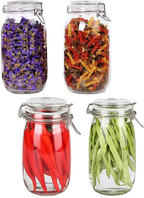 NAVPATH Glass Utility Container  - 1500 ml(Pack of 4, Clear)