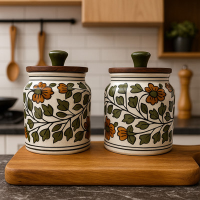 YUTORI Ceramic Utility Container  - 400 ml, 400 ml(Pack of 2, Multicolor)