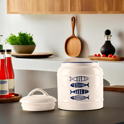 KUBER INDUSTRIES Ceramic Pickle Jar  - 500 ml(White)