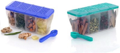 COLOSSAL Plastic Grocery Container  - 1800 ml(Pack of 2, Blue, Green)