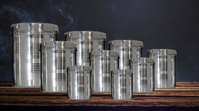 RMN Steel Grocery Container  - 5000 ml, 4000 ml, 3500 ml, 3000 ml, 2500 ml, 2000 ml, 1500 ml, 1250 ml, 1000 ml(Pack of 9, Silver)